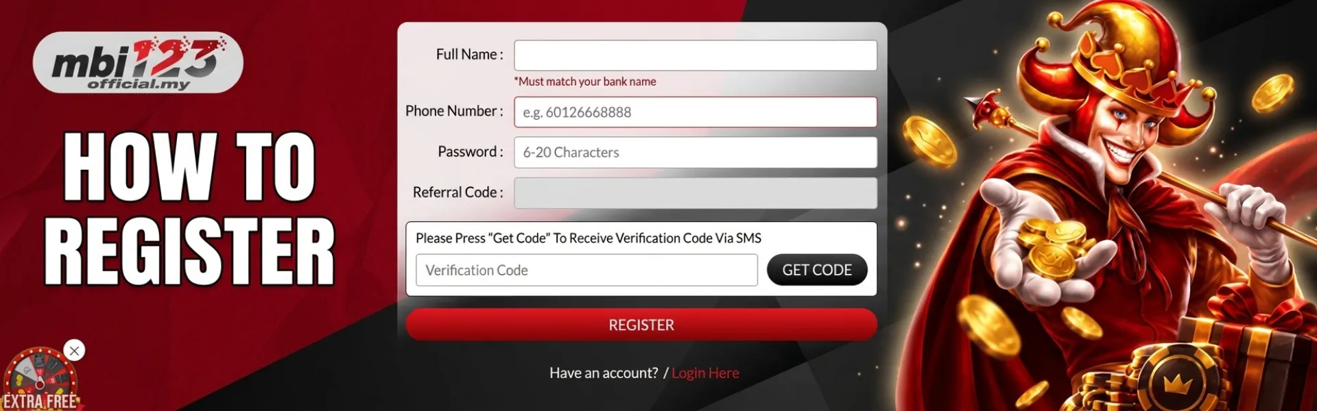 MBI123 how to register banner with sign-up form.