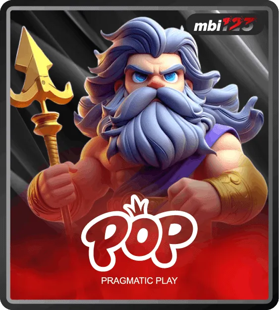 MBI123 Pragmatic Play POP icon featuring Poseidon holding a golden trident.