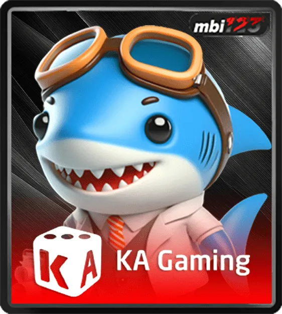 MBI123 KA Gaming icon featuring a blue shark wearing aviator goggles.